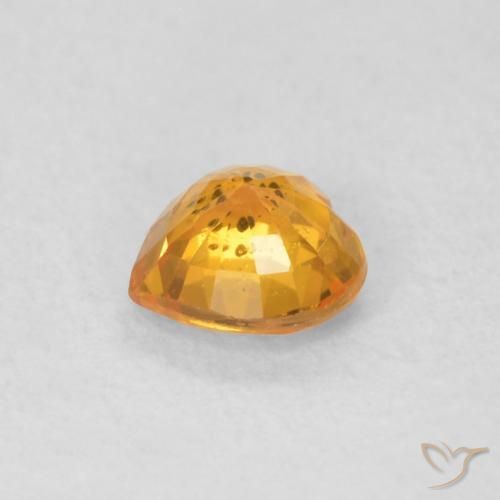 Zaffiro Arancio Intenso naturale da 0.40 ct, Cuore, VS