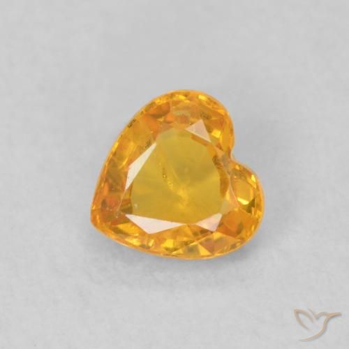 0.48ct Naturale Albicocca Arancia Zaffiro, Cuore, VS