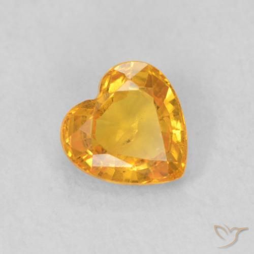 Zaffiro Albicocca Arancia naturale da 0.48 ct, Cuore, VS
