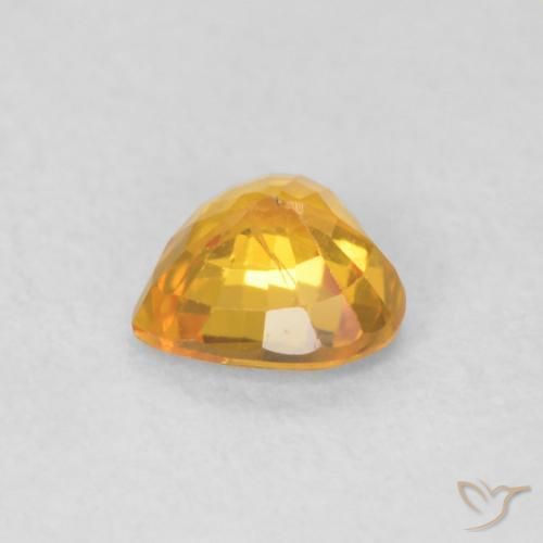 Zaffiro Albicocca Arancia naturale da 0.48 ct, Cuore, VS