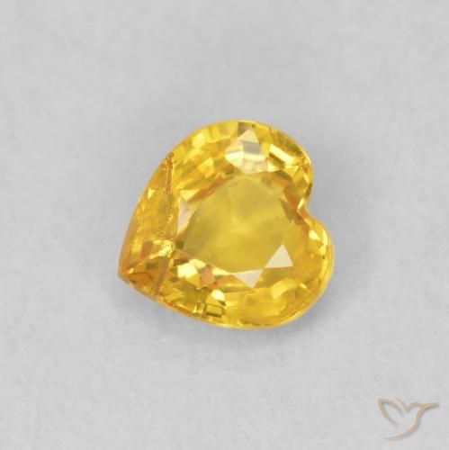 0.41ct Naturale Dorato Zaffiro, Cuore, VS