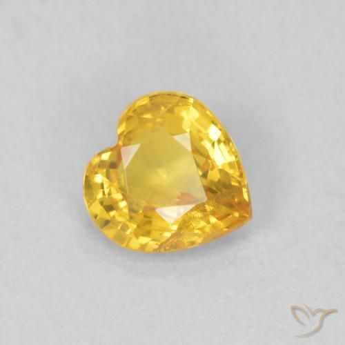 Zaffiro Dorato naturale da 0.41 ct, Cuore, VS