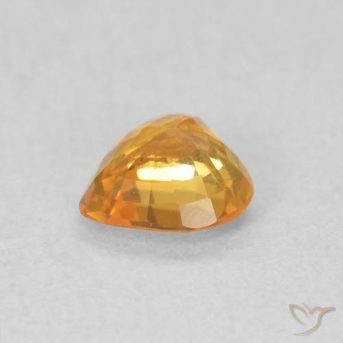 Zaffiro Arancio-Oro naturale da 0.47 ct, Cuore, VS