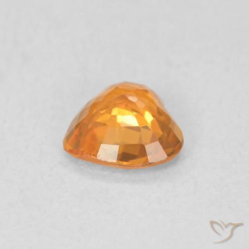 Zaffiro Arancio Medio naturale da 0.37 ct, Cuore, VVS-VS