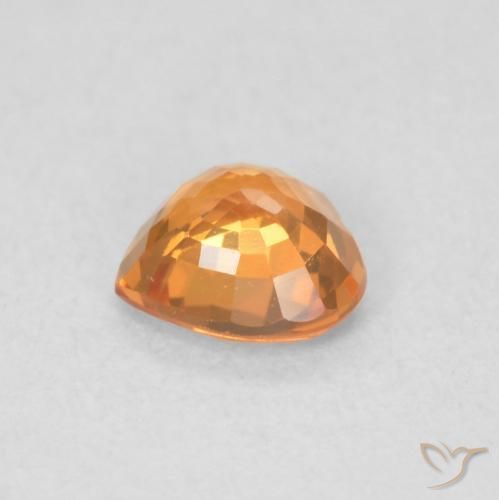 Zaffiro Arancio Medio naturale da 0.46 ct, Cuore, VVS-VS