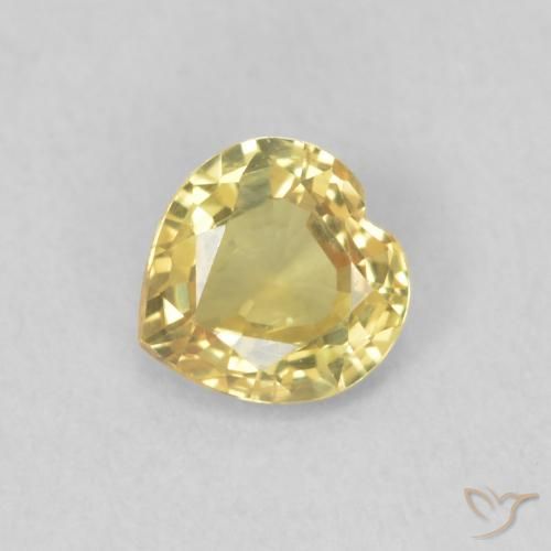 0.45ct Naturale Giallo Toscana Zaffiro, Cuore, VVS-VS