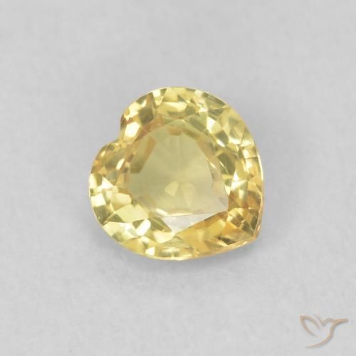 Zaffiro Giallo Toscana naturale da 0.45 ct, Cuore, VVS-VS