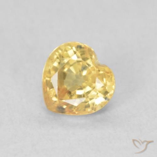 0.54ct Naturale Arancio dorato Zaffiro, Cuore, VVS-VS