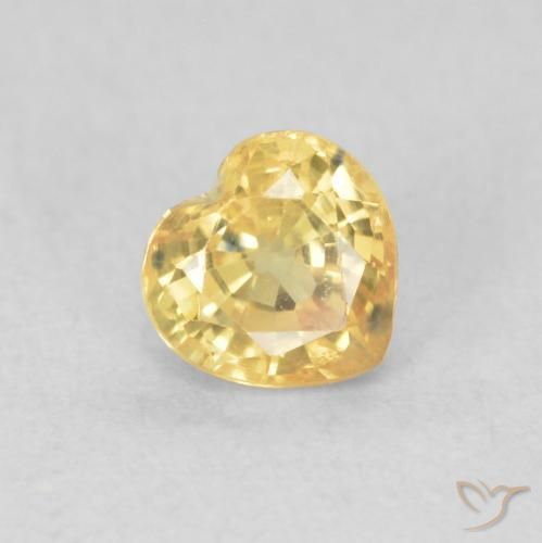 Zaffiro Arancio dorato naturale da 0.54 ct, Cuore, VVS-VS