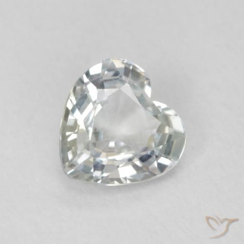 0.79ct Naturale Giallo Pallido Verde Zaffiro, Cuore, VVS