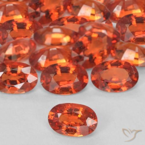 Zaffiro Arancia Fuoco naturale da 0.53 ct, Ovale, VS