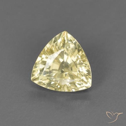 Zaffiro Giallo Laguna chiaro naturale da 0.66 ct, Taglio trillion, VVS-VS