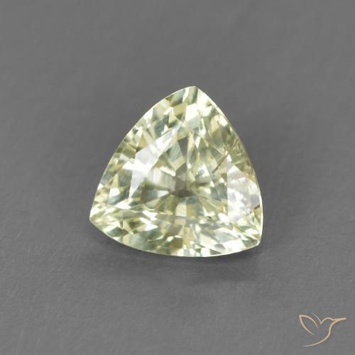 Zaffiro Verde lime chiaro naturale da 0.66 ct, Taglio trillion, VS