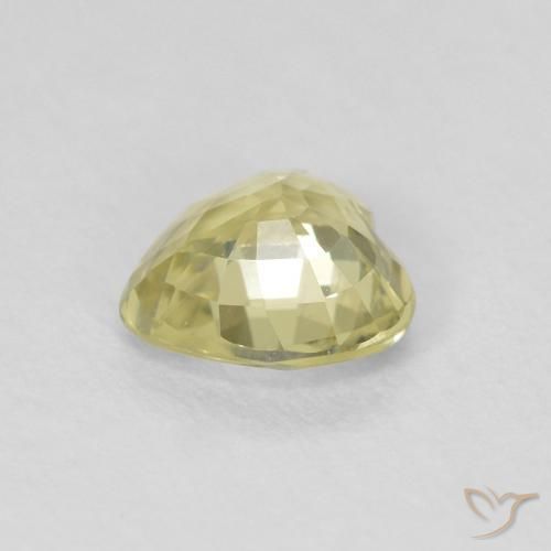 Zaffiro Giallo chiaro verdastro naturale da 0.72 ct, Cuore, VVS-VS