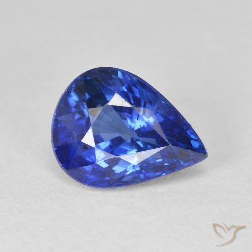 Zaffiro Blu fiordaliso naturale da 4.10 ct, Forma a pera, VS