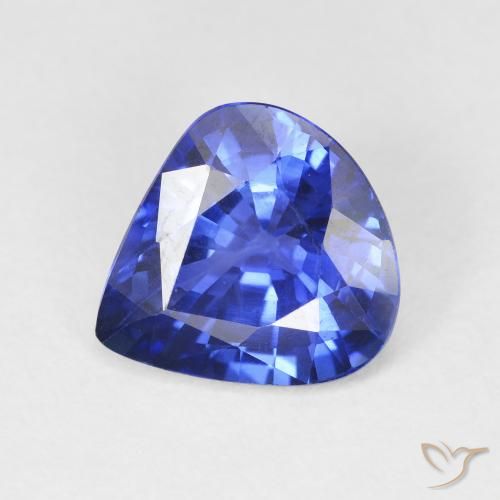 Zaffiro Blu fiordaliso naturale da 4.48 ct, Forma a pera, VVS