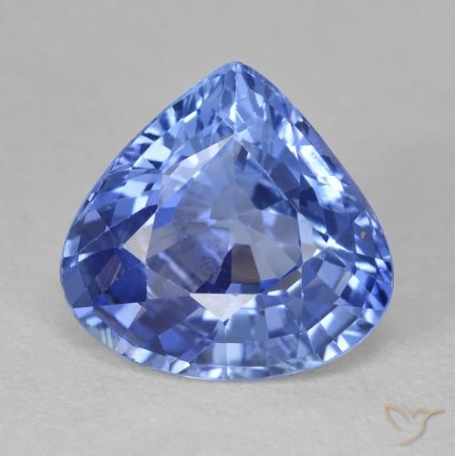 4.73ct Naturale Blu scuro medio Zaffiro, Forma a pera, VVS