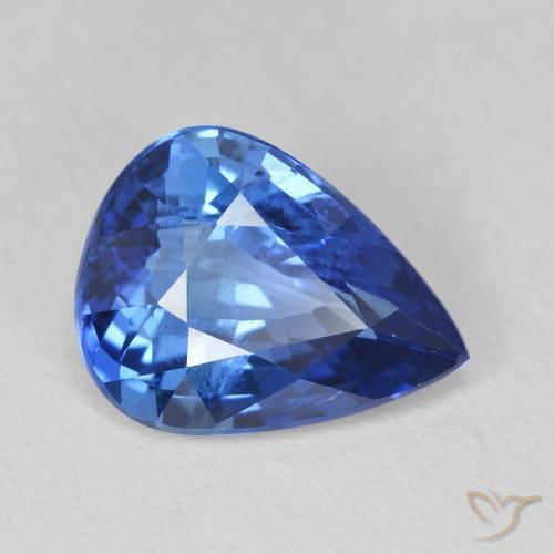 3.55ct Naturale Blu scuro medio Zaffiro, Forma a pera, VVS-VS