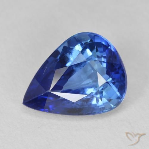 Zaffiro Blu scuro medio naturale da 3.55 ct, Forma a pera, VVS-VS