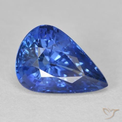 4.59ct Naturale Blu scuro medio Zaffiro, Forma a pera, VS