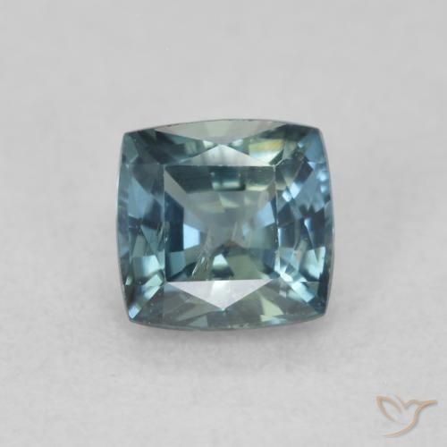 0.64ct Naturale Teal-blu Zaffiro, Cuscino, VS