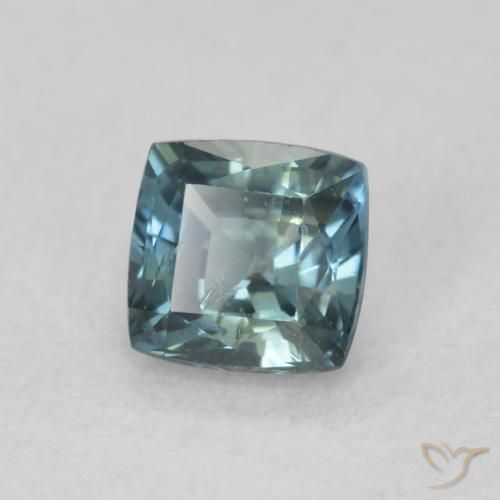 Zaffiro Teal-blu naturale da 0.64 ct, Cuscino, VS