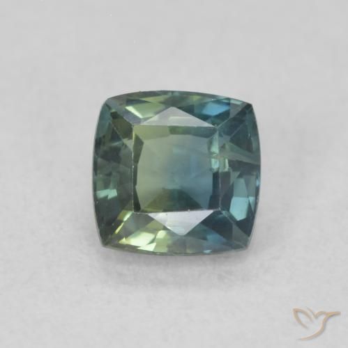 0.63ct Naturale Teal-blu Zaffiro, Cuscino, VS