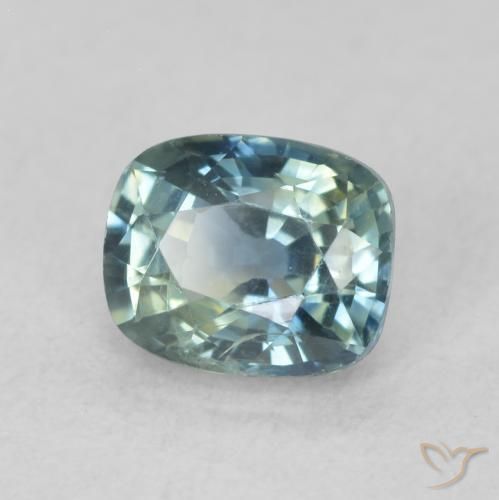 Zaffiro Teal-blu naturale da 0.80 ct, Cuscino, VS