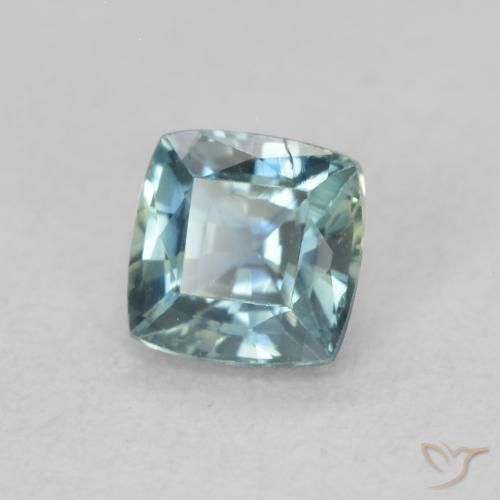 Zaffiro Teal-blu naturale da 0.55 ct, Cuscino, VS