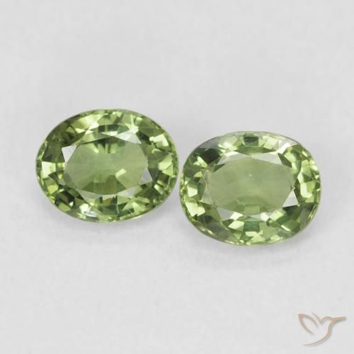 0.83ctw Naturale Verde caldo Zaffiro, Ovale, VVS-VS