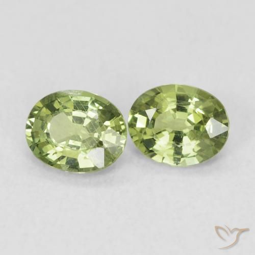 Gemme di Zaffiro Verde medio naturale da 0.74 ct, Ovale, VVS-VS