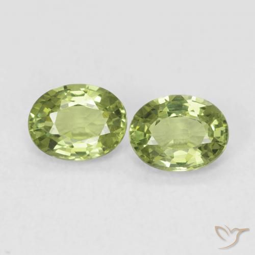 0.71ctw Naturale Verde foresta chiaro Zaffiro, Ovale, VVS-VS