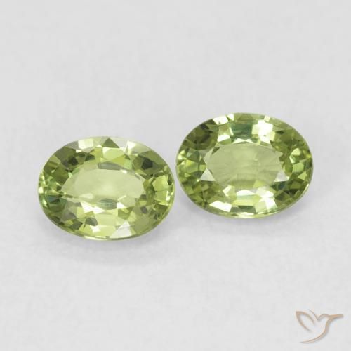 Gemme di Zaffiro Verde foresta chiaro naturale da 0.71 ct, Ovale, VVS-VS