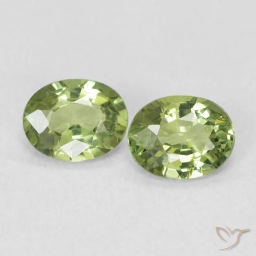 0.77ctw Naturale Verde foresta chiaro Zaffiro, Ovale, VS