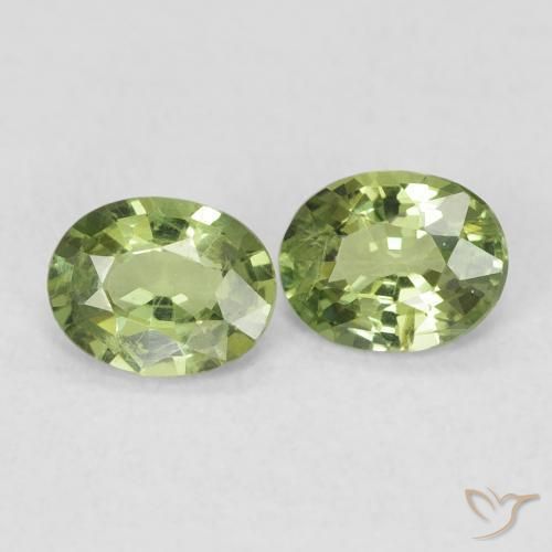 Gemme di Zaffiro Verde foresta chiaro naturale da 0.77 ct, Ovale, VS