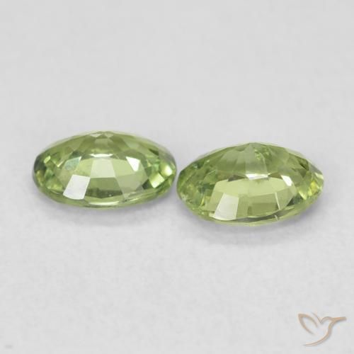Gemme di Zaffiro Verde foresta chiaro naturale da 0.77 ct, Ovale, VS