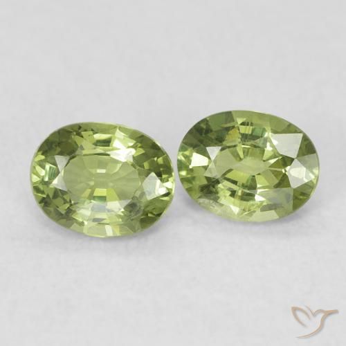 Gemme di Zaffiro Verde medio naturale da 0.85 ct, Ovale, VS