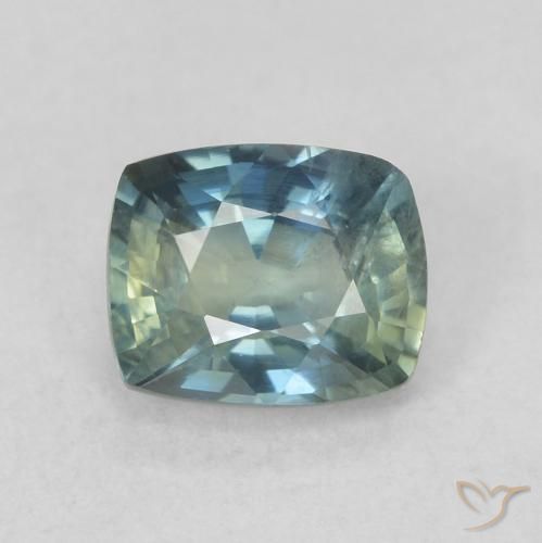 Zaffiro Teal-blu naturale da 0.78 ct, Cuscino, VS