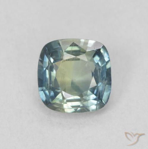 0.60ct Naturale Teal-blu Zaffiro, Cuscino, VS