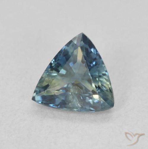 Zaffiro Teal-blu naturale da 0.51 ct, Taglio trillion, VS
