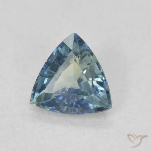 Zaffiro Teal-blu naturale da 0.50 ct, Taglio trillion, VS