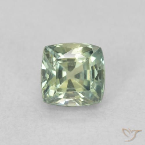 0.57ct Naturale Medium Light-Green Zaffiro, Cuscino, VS