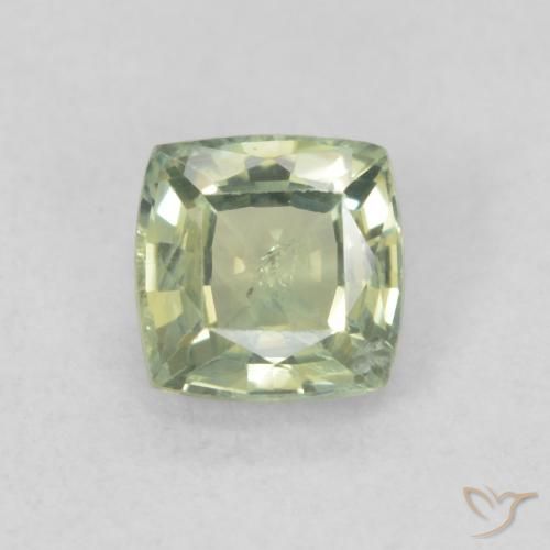 0.61ct Naturale Medium Light-Green Zaffiro, Cuscino, SI