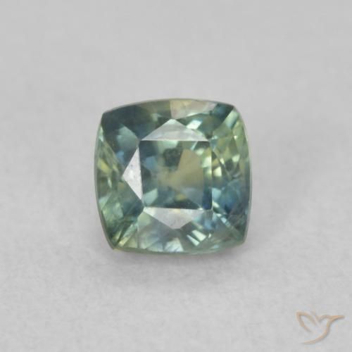 0.56ct Naturale Blu Medio Verde Zaffiro, Cuscino, VS
