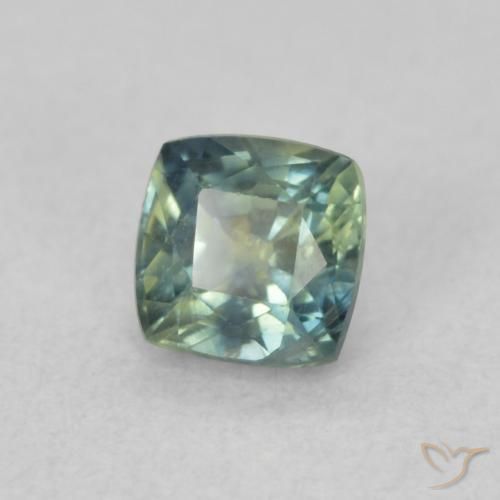 Zaffiro Blu Medio Verde naturale da 0.56 ct, Cuscino, VS