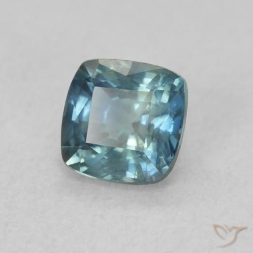 Zaffiro Teal-blu naturale da 0.68 ct, Cuscino, VS