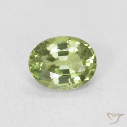 0.46ct Naturale Verde caldo Zaffiro, Ovale, VVS-VS
