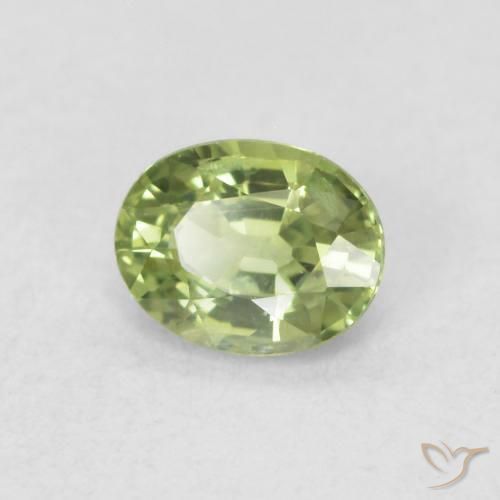 Zaffiro Verde caldo naturale da 0.46 ct, Ovale, VVS-VS