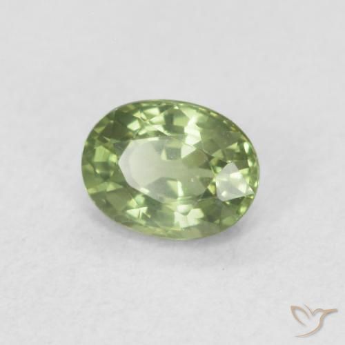 Zaffiro Verde medio naturale da 0.48 ct, Ovale, VVS-VS