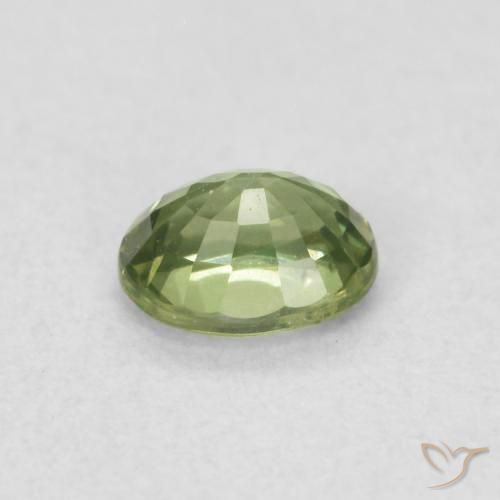 Zaffiro Verde medio naturale da 0.48 ct, Ovale, VVS-VS